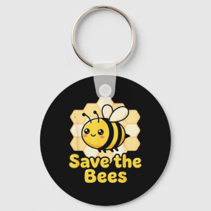 Rettet Bienen Süße Bienen Wabe Umwelt Erde Schlüsselanhänger