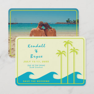 Rettet das Wochenendziel Tropische Hochzeit Save The Date