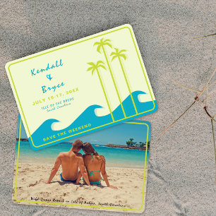 Rettet das Wochenendziel Tropische Hochzeit Save The Date