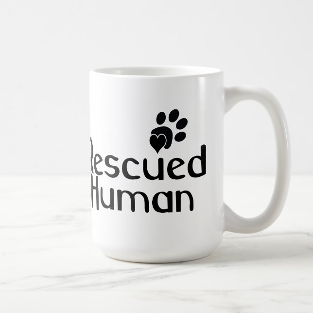 Rettet den menschlichen Hund Lover Zweifarbige Tasse (Rechts)