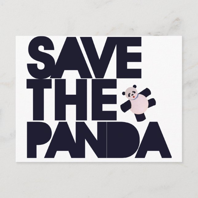 Rettet den Panda Bären Postkarte (Vorderseite)