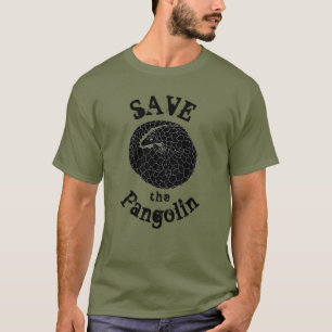 Rettet den Pangolin Gefährdete Tierwelt Monochrom T-Shirt