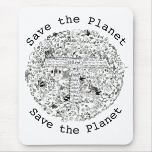 Rettet den Planeten Erde Gefährdete Tiere und Bäum Mousepad