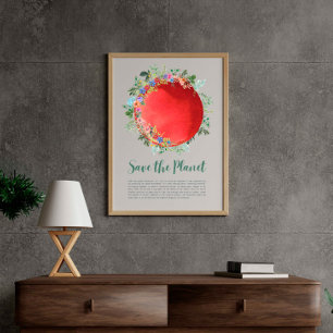 Rettet den Planeten Erde Tag schützt unseren Plane Poster