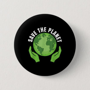 Rettet den Planeten Klimaschutz, schützt die Natur Button