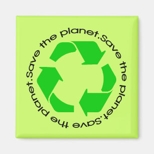 Rettet den Planeten   Recycelnd Sensibilisierungsm Magnet