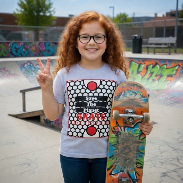 Rettet den Planeten-Skate T-Shirt (Von Creator hochgeladen)