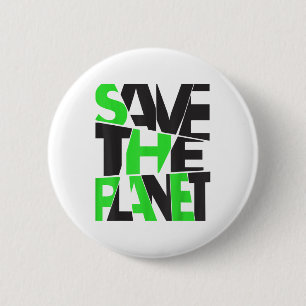 Rettet den Planeten _ Umweltschutz _ Klima Button