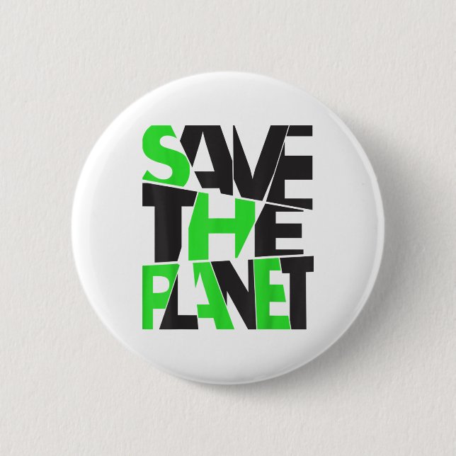 Rettet den Planeten _ Umweltschutz _ Klima Button (Vorderseite)