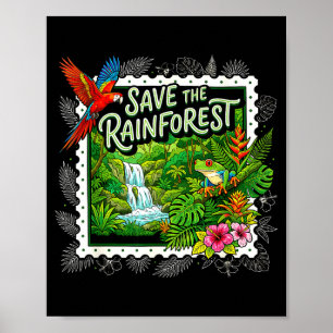 Rettet den Regenwald-Laubfrosch Tropische Natur Poster