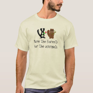 Rettet den Wald - Skunk und Biber Design T-Shirt