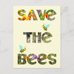 Rettet die Bienen (englisch) Postkarte