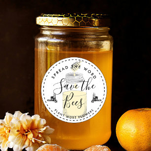 Rettet die Bienen, fügt eigenes Zitat hinzu Runder Aufkleber