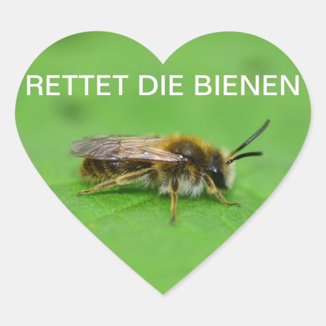 Rettet die Bienen Herz-Aufkleber (Vorderseite)