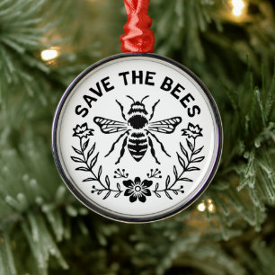 Rettet die Bienen Insekten floral retro cottagecor Ornament Aus Metall