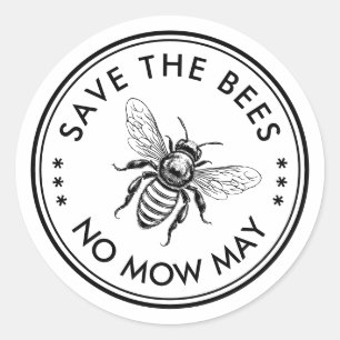 Rettet die Bienen No Mow May Aufkleber