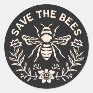 Rettet die Bienen Runder Aufkleber
