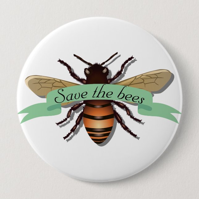 Rettet die Bienen Umwelt Naturschutz Button (Vorderseite)
