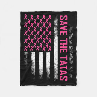Rettet die Brustkrebsaufklärung USA-Flagge Pink Fleecedecke
