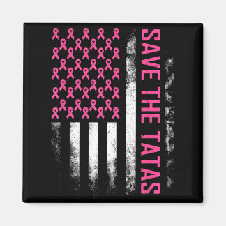 Rettet die Brustkrebsaufklärung USA-Flagge Pink Magnet