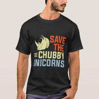 Rettet die dicken Einhörner Fettes Nashorn T-Shirt