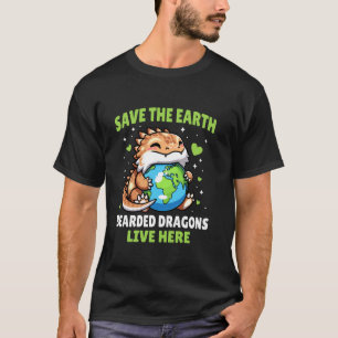 Rettet die Erde Bartagamen-Design Lustiges Tier O T-Shirt