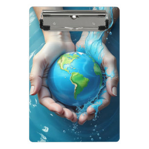 „Rettet die Erde, Wasserplanet“ Mini Klemmbrett