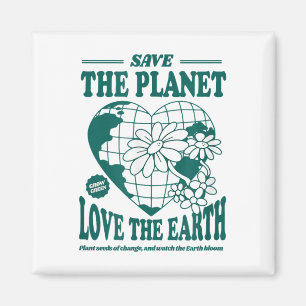 Rettet die Liebe des Planeten und rettet den ökolo Magnet