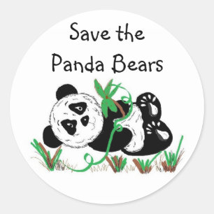 Rettet die Pandabären Runder Aufkleber