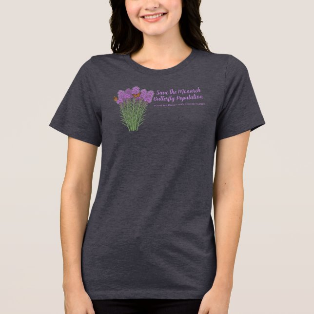Rettet die Population des Monarchfalters Tri-Blend Shirt (Vorderseite)