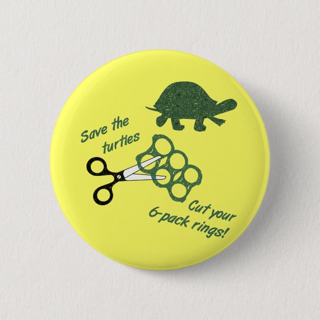 Rettet die Schildkröten Schneide Sechserpack Ringe Button (Vorderseite)