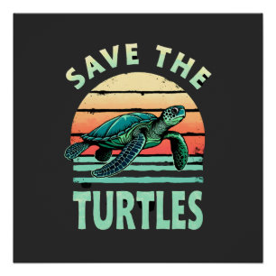 Rettet die Schildkröten Tier Schildkröte Haustierl Poster