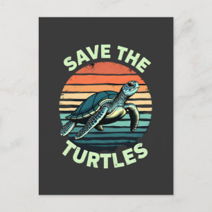 Rettet die Schildkröten Tier Schildkröte Haustierl Postkarte