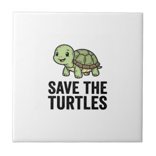 Rettet Die Schildkröten Vintage Schildkröten Schut Fliese