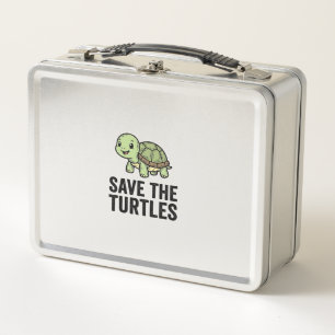 Rettet die Schildkröten Vintage-Schildkrötenschutz Metall Brotdose