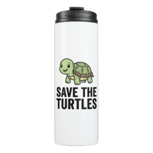 Rettet die Schildkröten Vintage-Schildkrötenschutz Thermosbecher