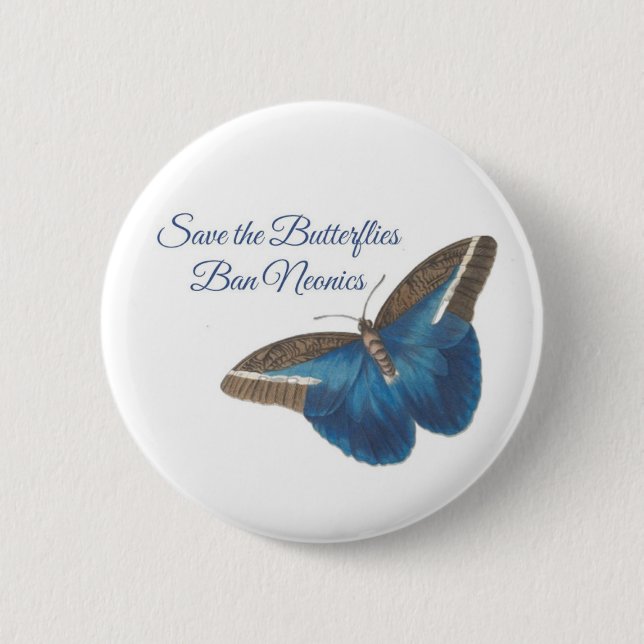 Rettet die Schmetterlinge - Verbot von Neonics-Kno Button (Vorderseite)