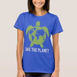 Rettet die Silhouette der Planeten-Schildkröten T-Shirt