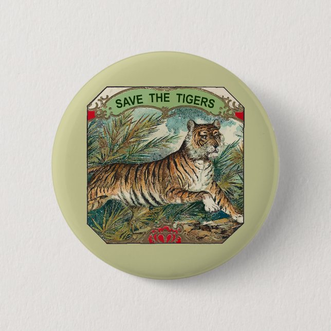 Rettet die Tiger Button (Vorderseite)