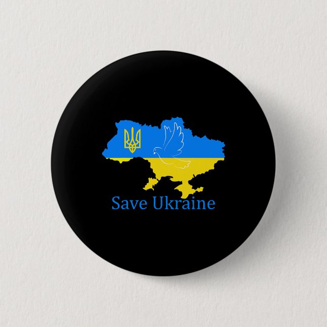 Rettet die Ukraine Unterstützt die Taube des Fried Button (Vorderseite)