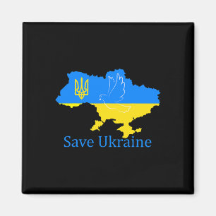 Rettet die Ukraine Unterstützt die Taube Frieden U Magnet