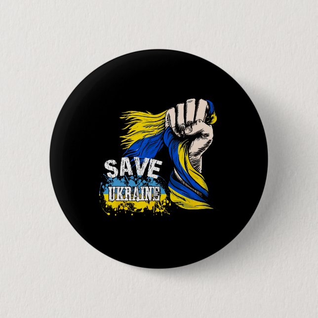 Rettet die Ukraine Wir stehen mit der Ukraine Unte Button (Vorderseite)