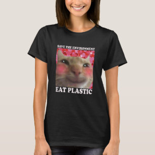 Rettet die Umwelt Plastikkatze essen - Plastik ess T-Shirt