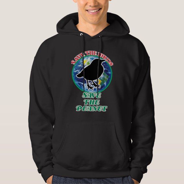 Rettet die Vögel rettet den Planeten Hoodie (Vorderseite)