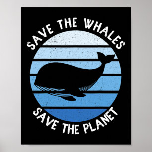 Rettet Die Wale Rettet Den Planeten Vintage Rettet Poster