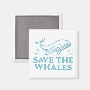Rettet die Wale süße retro Ästhetik Magnet