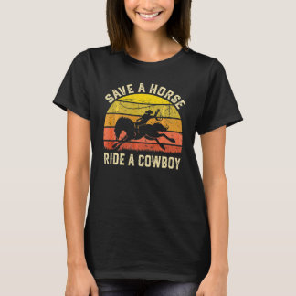 Rettet einen Pferdereiten Cowboy T-Shirt