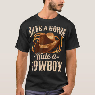 Rettet einen Pferdereiten einem Cowboy Cowboy Cowb T-Shirt