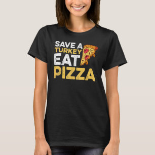 rettet einen Truthahn Pizza essen Erntedankfest Ki T-Shirt