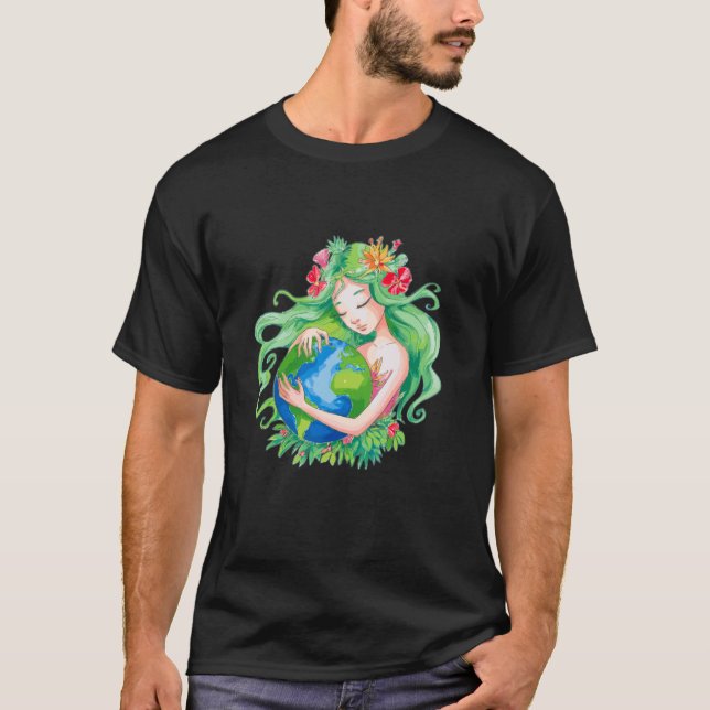 Rettet Erde Mutter Erde Natur Erdentag T-Shirt (Vorderseite)